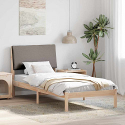 Rama łóżka Brązowy i taupe 100 x 200 cm Lite drewno sosnowe