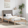 Rama łóżka Brązowy i taupe 100 x 200 cm Lite drewno sosnowe
