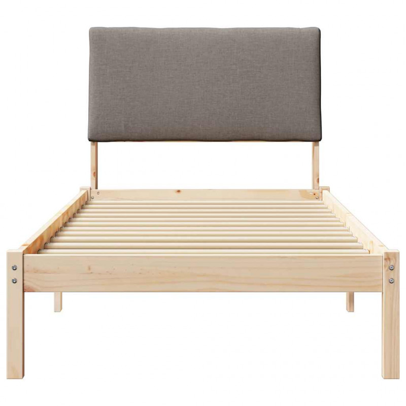 Rama łóżka Brązowy i taupe 100 x 200 cm Lite drewno sosnowe