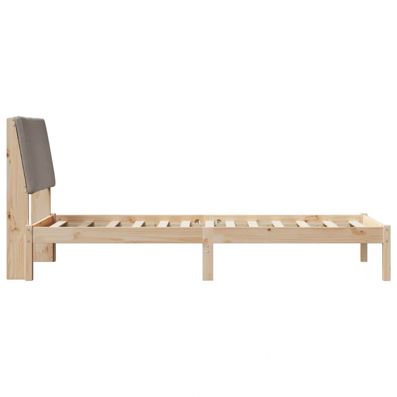 Rama łóżka Brązowy i taupe 100 x 200 cm Lite drewno sosnowe