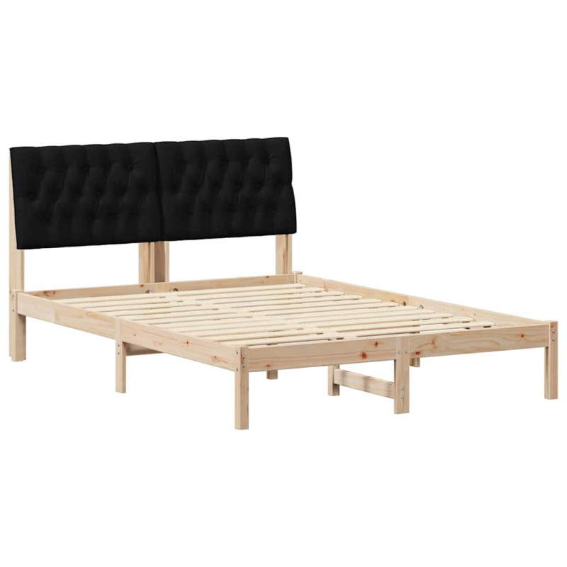 Ramka łóżka z tapicerowanym wezgłowiem Brązowy 135 x 190 cm