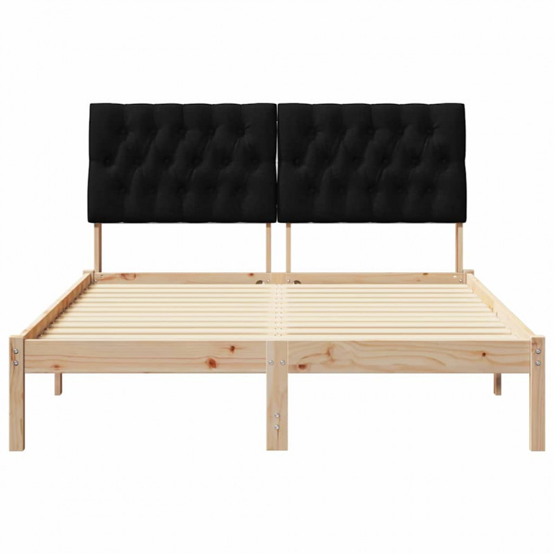 Ramka łóżka z tapicerowanym wezgłowiem Brązowy 135 x 190 cm
