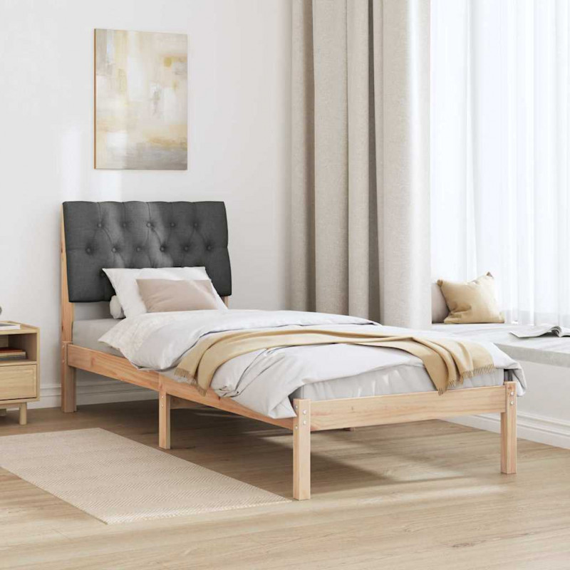 Ramka łóżka z tapicerowanym wezgłowiem Brązowy 75 x 190 cm
