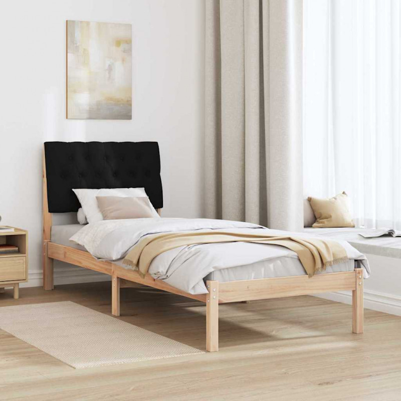 Ramka łóżka z tapicerowanym wezgłowiem Brązowy 75 x 190 cm