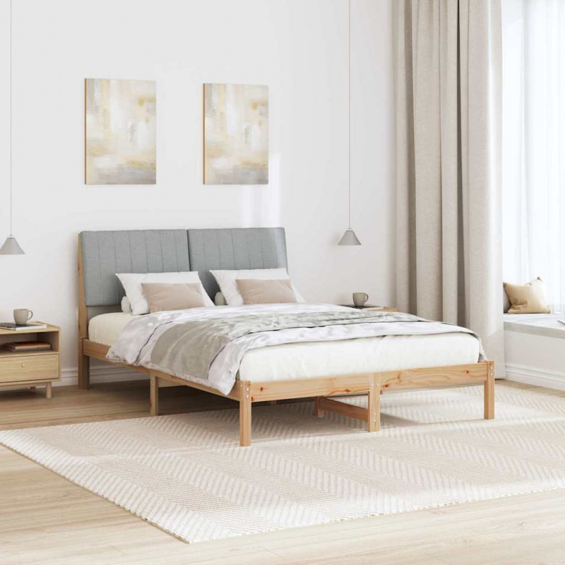 Ramka łóżka Brązowy 135 x 190 cm Lite drewno sosnowe