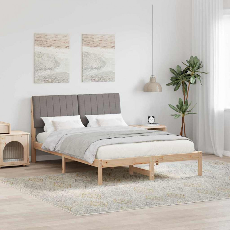 Ramka łóżka Brązowy 135 x 190 cm Lite drewno sosnowe