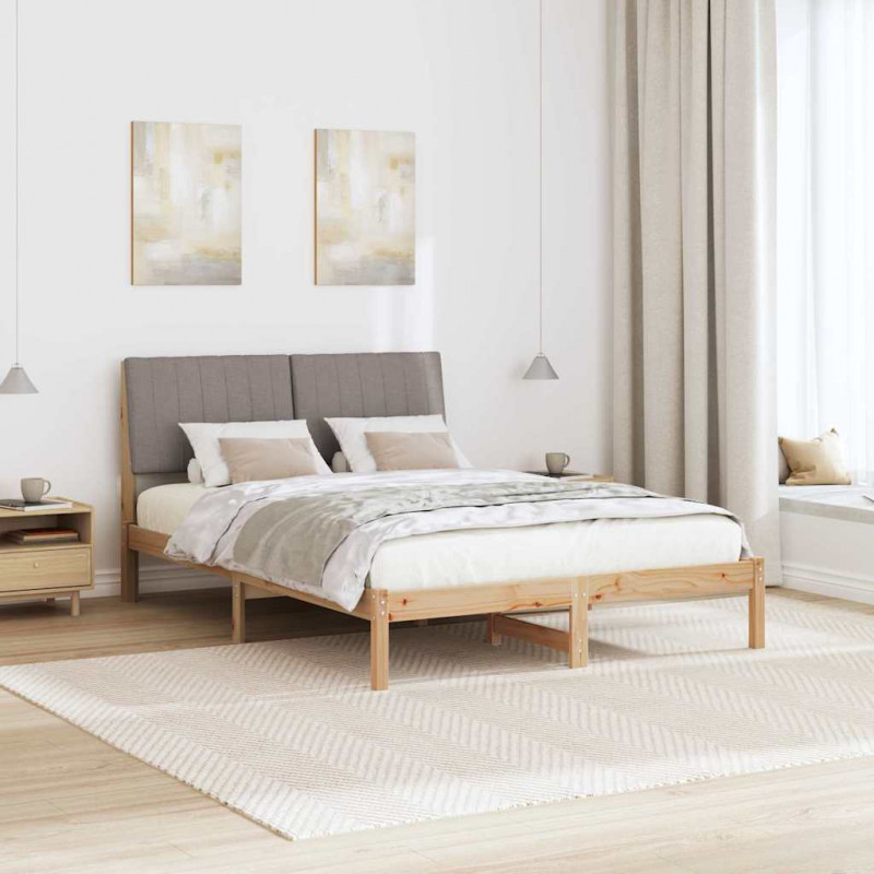 Ramka łóżka Brązowy 135 x 190 cm Lite drewno sosnowe
