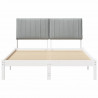 Ramka łóżka Z zagłówkiem Biały 135 x 190 cm Lite drewno sosnowe