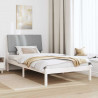 Ramka łóżka Z zagłówkiem Biały 100 x 200 cm Lite drewno sosnowe