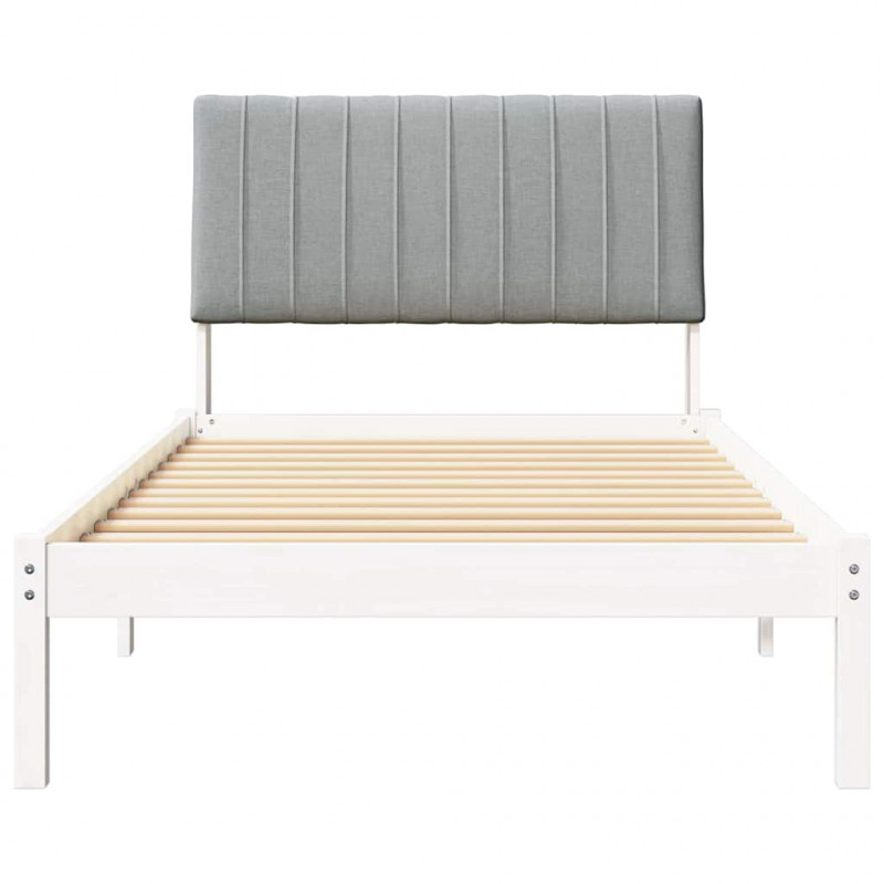 Ramka łóżka Z zagłówkiem Biały 100 x 200 cm Lite drewno sosnowe