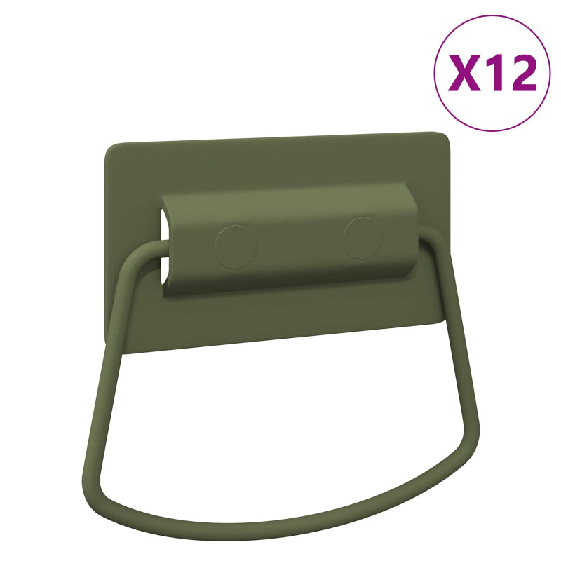 Uchwyty do szafek 12 pcs Zielony oliwkowy 85 x 45 mm Metal