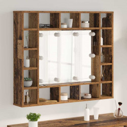 Szafka z lustrem z półką Stare drewno 91 x 15 x 76,5 cm