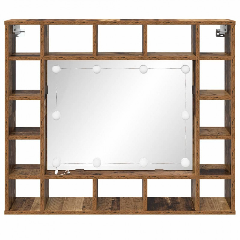 Szafka z lustrem z półką Stare drewno 91 x 15 x 76,5 cm