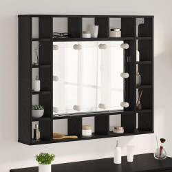 Szafka z lustrem z półką Z lustrem Czarny Dąb 91 x 15 x 76,5 cm