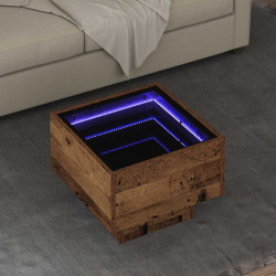 Stolik kawowy Ze LED Lights Stare drewno 40 x 40 x 30 cm