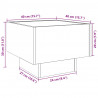 Stolik kawowy Ze LED Lights Stare drewno 40 x 40 x 30 cm