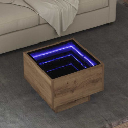 Stolik kawowy Ze LED Lights dąb artisan 40 x 40 x 30 cm