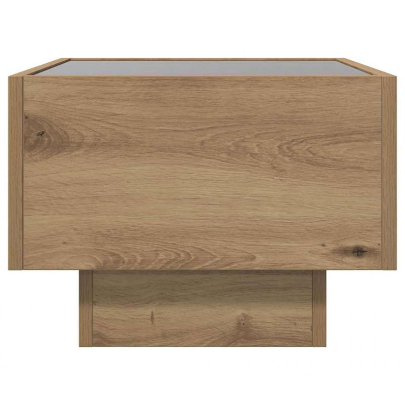 Stolik kawowy Ze LED Lights dąb artisan 40 x 40 x 30 cm