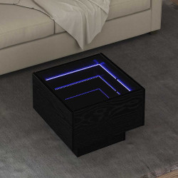 Stolik kawowy Ze LED Lights Czarny dąb 40 x 40 x 30 cm