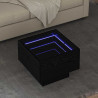 Stolik kawowy Ze LED Lights Czarny dąb 40 x 40 x 30 cm