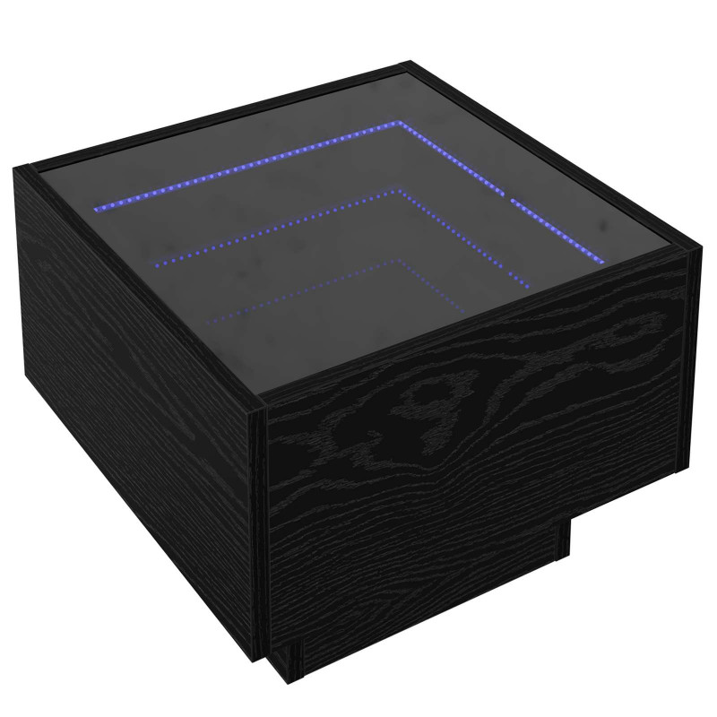 Stolik kawowy Ze LED Lights Czarny dąb 40 x 40 x 30 cm