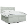 Łóżko kontynentalne z materacem, jasnoszare, 180x200cm, aksamit
