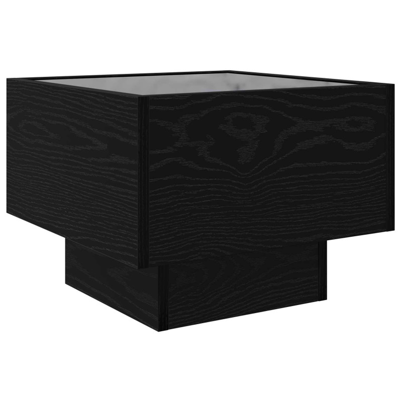 Stolik kawowy Ze LED Lights Czarny dąb 40 x 40 x 30 cm