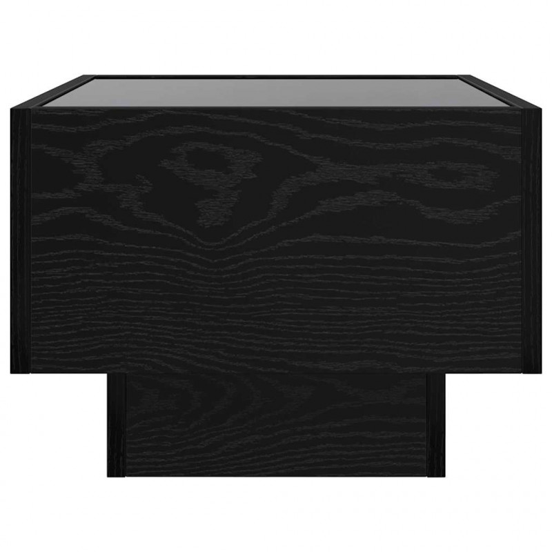 Stolik kawowy Ze LED Lights Czarny dąb 40 x 40 x 30 cm