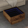 Stolik kawowy Ze LED Lights Stare drewno 50 x 50 x 30 cm