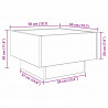 Stolik kawowy Ze LED Lights Stare drewno 50 x 50 x 30 cm