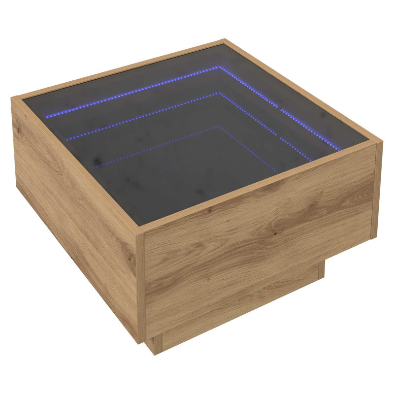 Stolik kawowy Ze LED Lights dąb artisan 50 x 50 x 30 cm