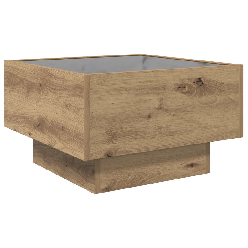 Stolik kawowy Ze LED Lights dąb artisan 50 x 50 x 30 cm