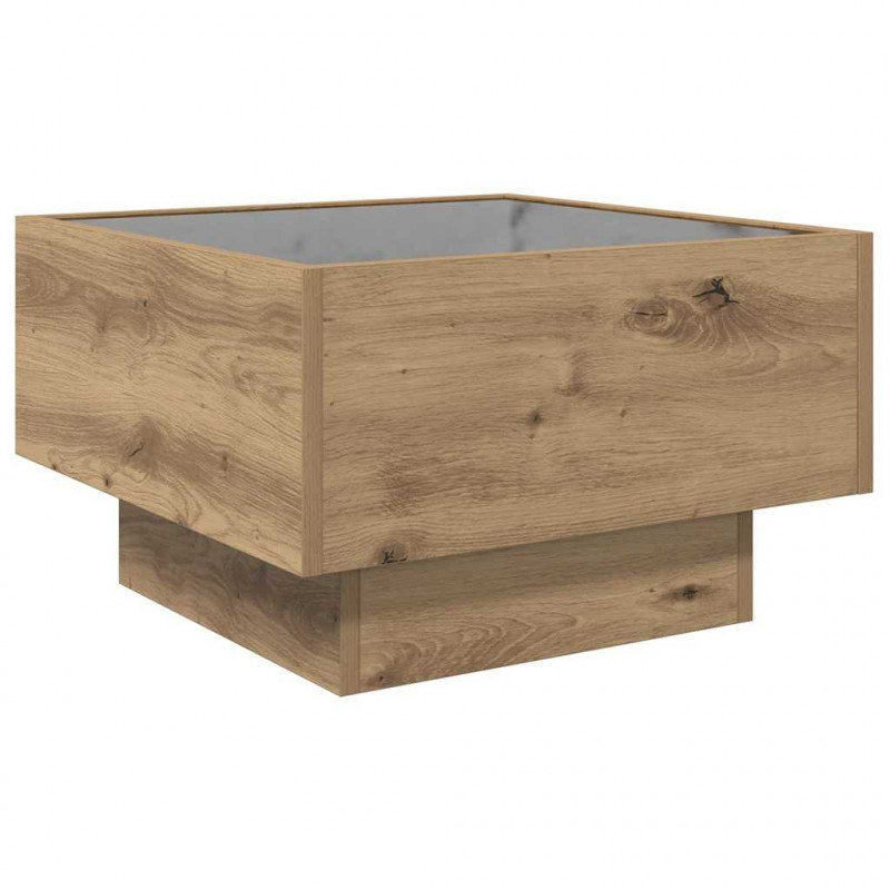 Stolik kawowy Ze LED Lights dąb artisan 50 x 50 x 30 cm