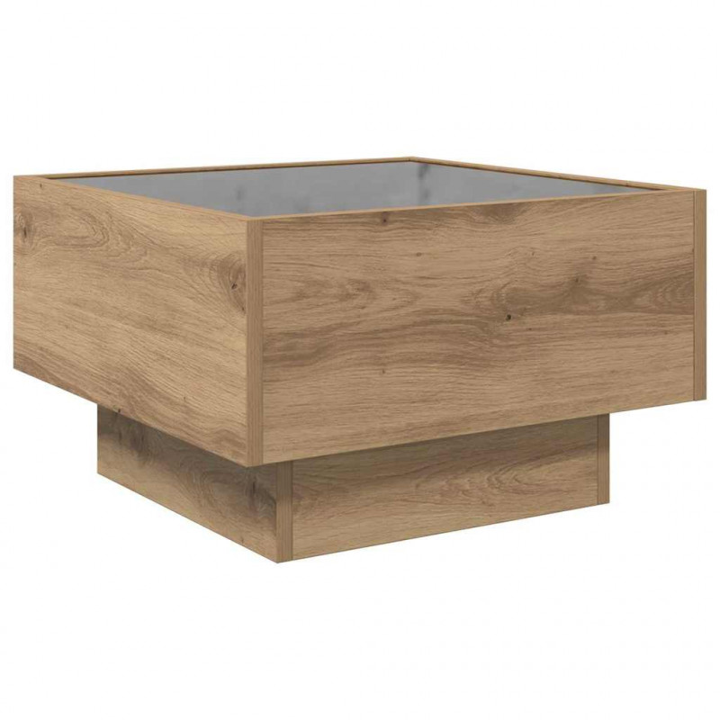 Stolik kawowy Ze LED Lights dąb artisan 50 x 50 x 30 cm
