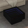 Stolik kawowy Ze LED Lights Czarny dąb 50 x 50 x 30 cm