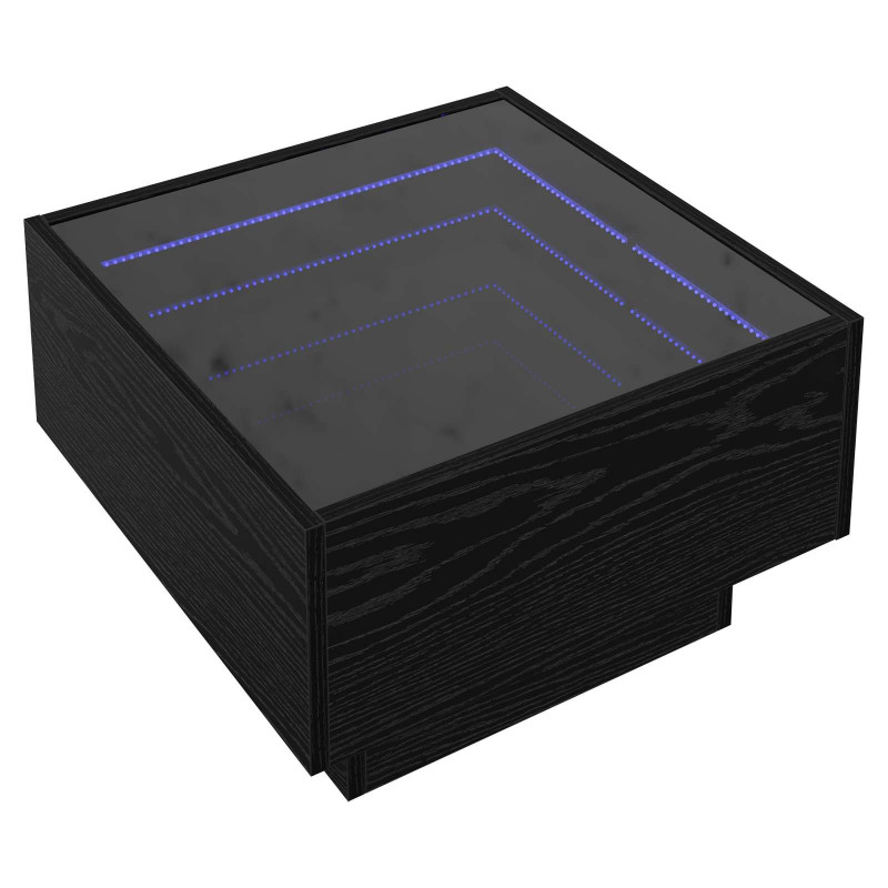 Stolik kawowy Ze LED Lights Czarny dąb 50 x 50 x 30 cm
