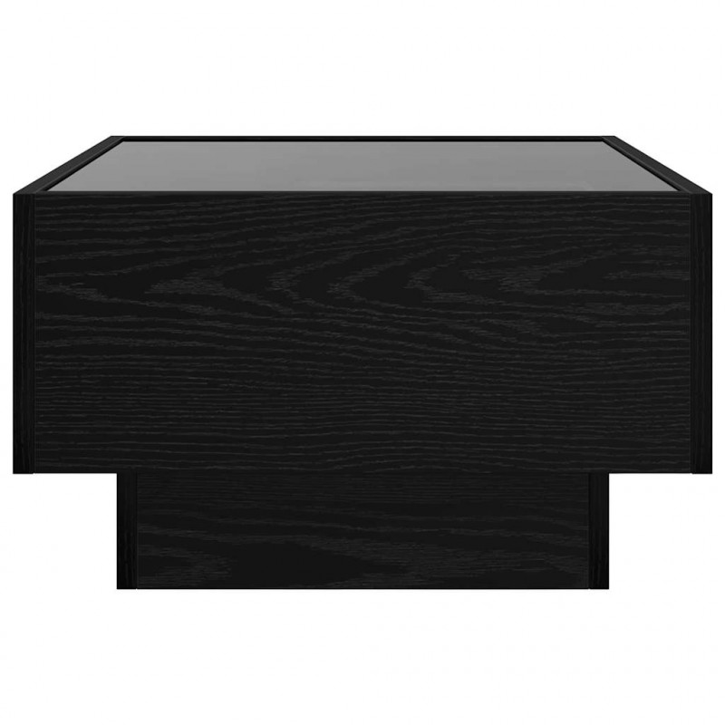 Stolik kawowy Ze LED Lights Czarny dąb 50 x 50 x 30 cm
