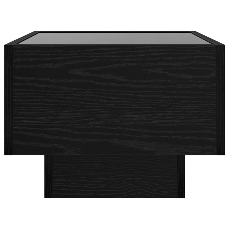 Stolik kawowy Ze LED Lights Czarny dąb 50 x 50 x 30 cm