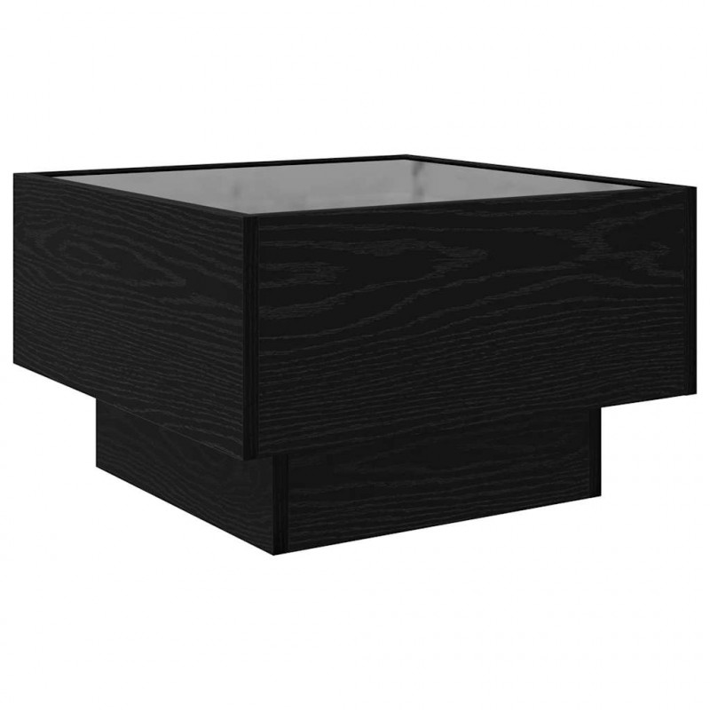 Stolik kawowy Ze LED Lights Czarny dąb 50 x 50 x 30 cm