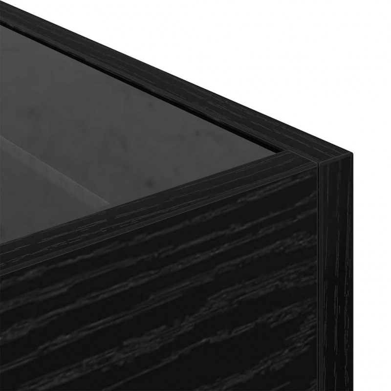 Stolik kawowy Ze LED Lights Czarny dąb 50 x 50 x 30 cm