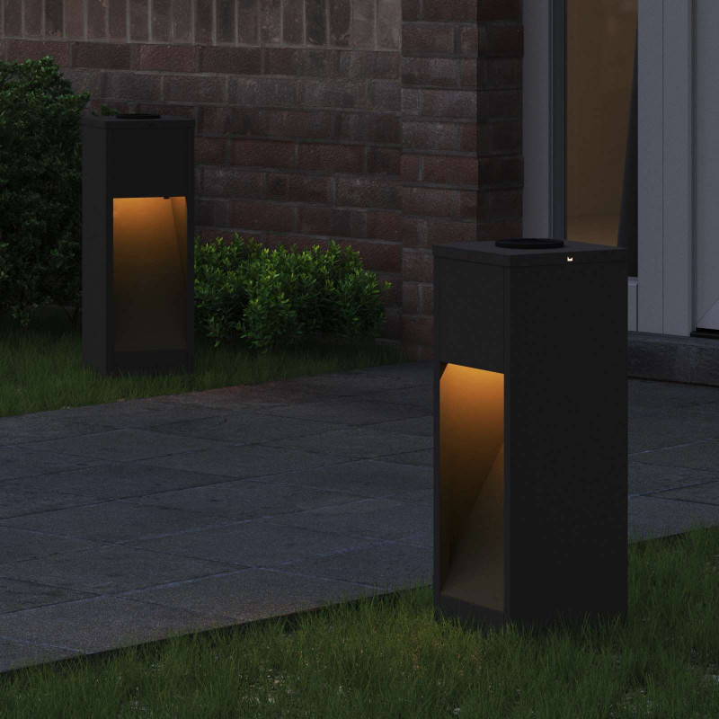 Solarna Lampa LED na Ścieżkę 2 pcs Czarny