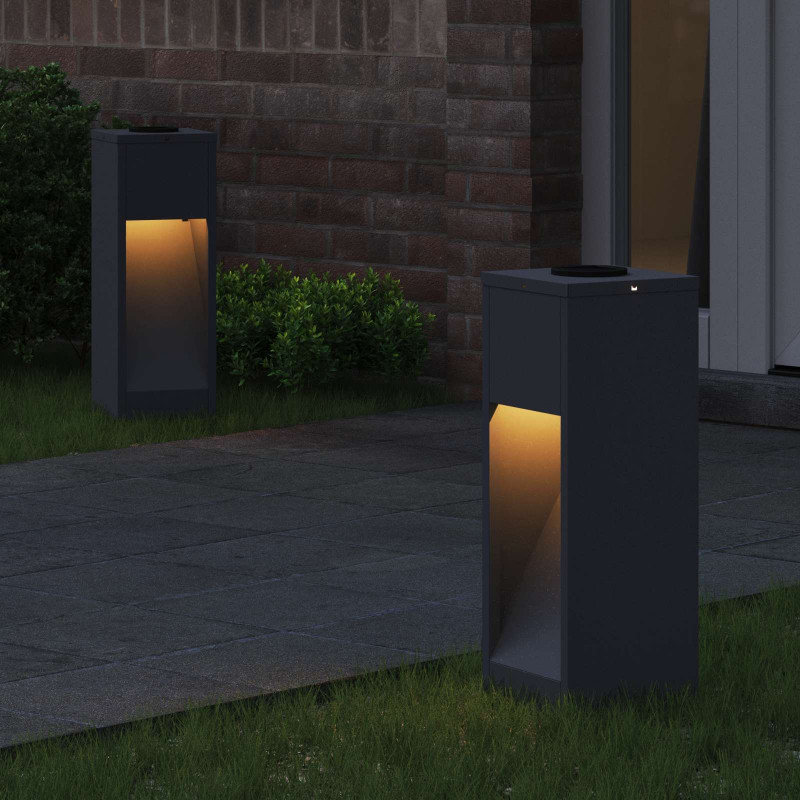 Solarna Lampa LED na Ścieżkę 2 pcs Antracyt