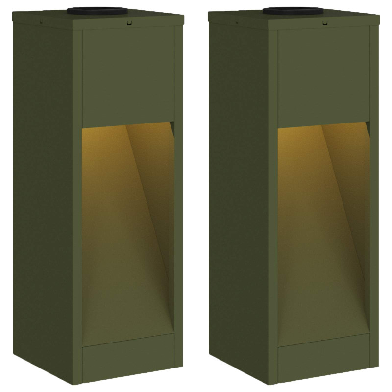 Solarna Lampa LED na Ścieżkę 2 pcs Zielony oliwkowy