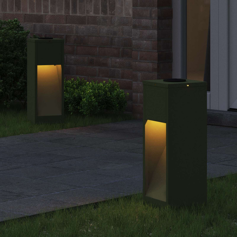 Solarna Lampa LED na Ścieżkę 2 pcs Zielony oliwkowy