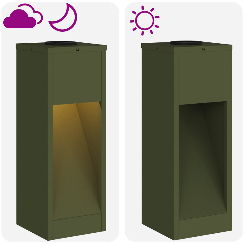 Solarna Lampa LED na Ścieżkę 2 pcs Zielony oliwkowy