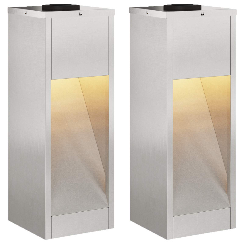 Solarna Lampa LED na Ścieżkę 2 pcs Srebrny Stal nierdzewna