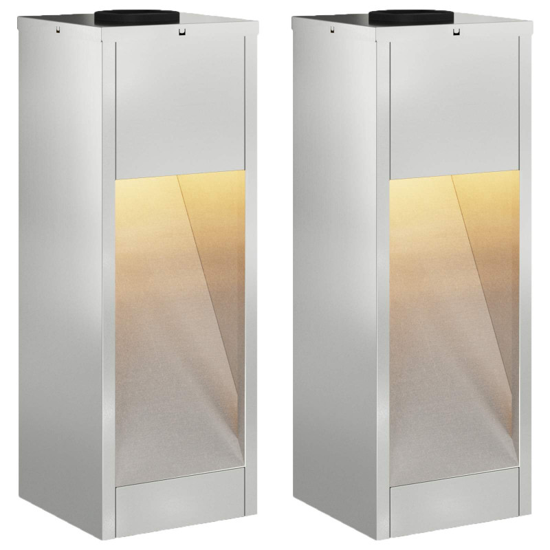 Solarna Lampa LED na Ścieżkę 2 pcs Srebrny Galwanizowany