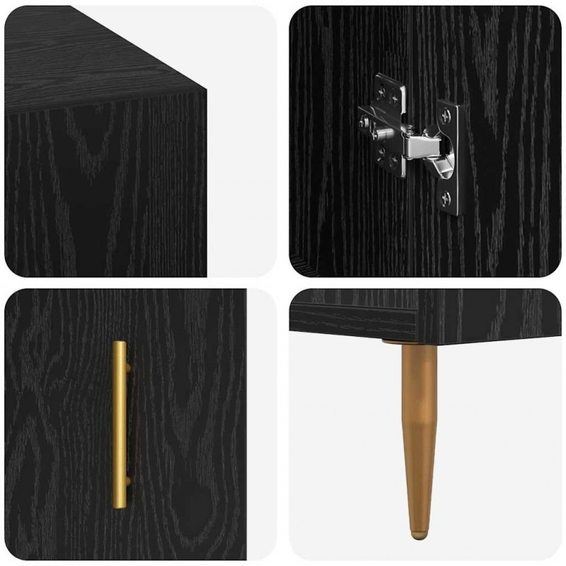 Biurko Czarny dąb 140 x 50 x 75 cm Materiał drewnopochodny