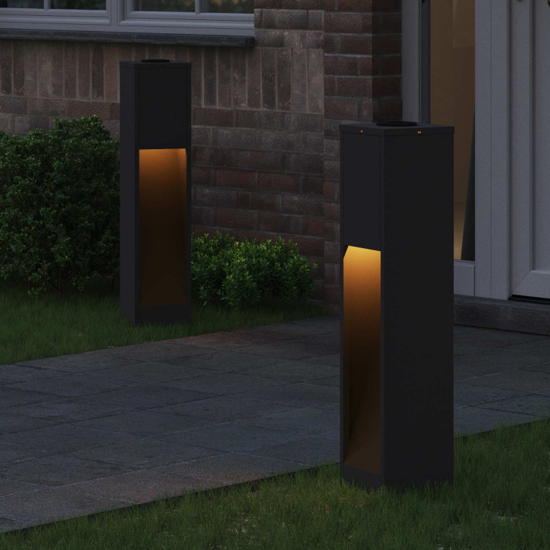 Solarna Lampa LED na Ścieżkę 2 pcs Czarny
