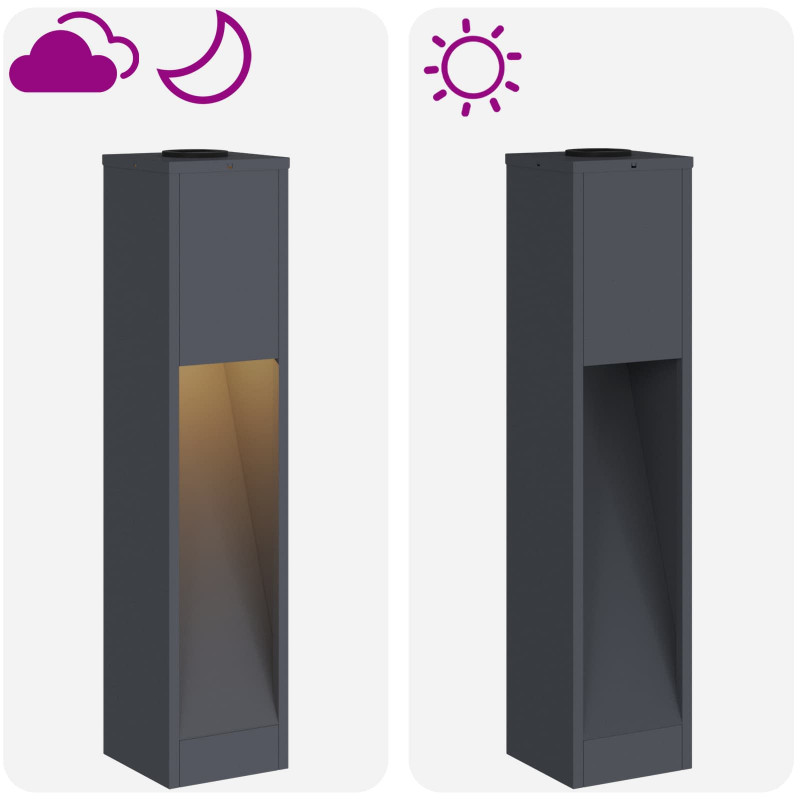Solarna Lampa LED na Ścieżkę 2 pcs Antracyt